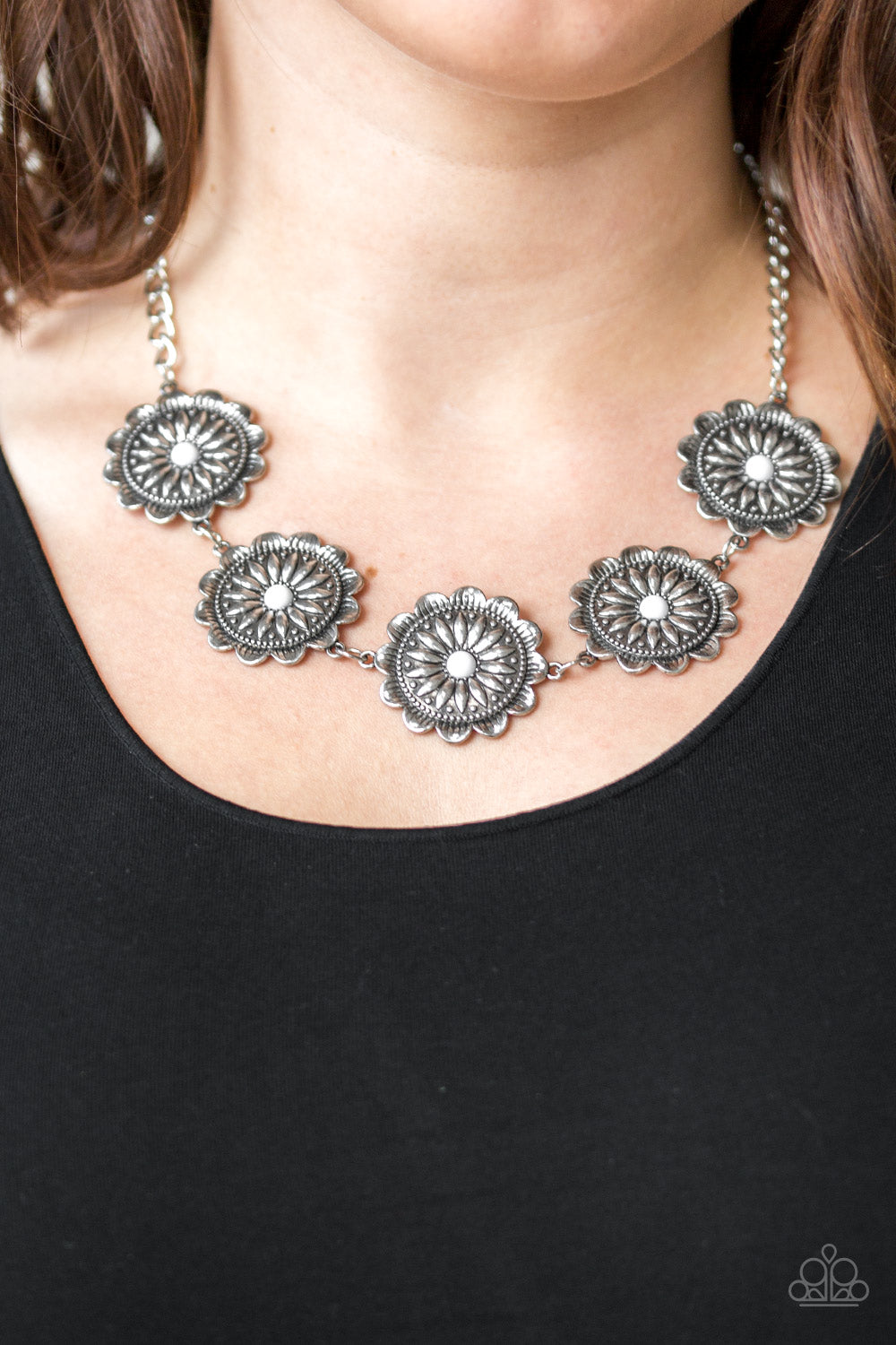 Paparazzi Necklaces - Medallions , Myself, and I - White