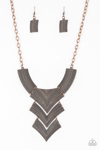 Paparazzi necklace - Fiercely Pharaoh - Copper