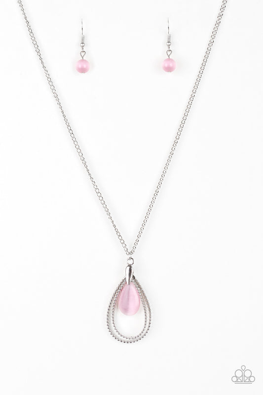 Paparazzi Necklaces - Teardrop Tranquility - Pink