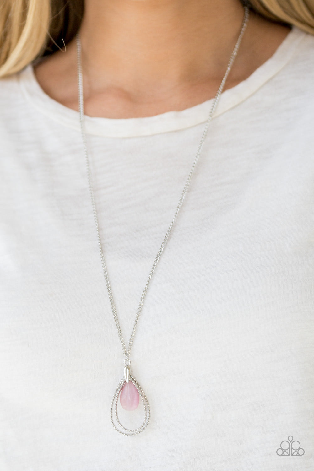 Paparazzi Necklaces - Teardrop Tranquility - Pink