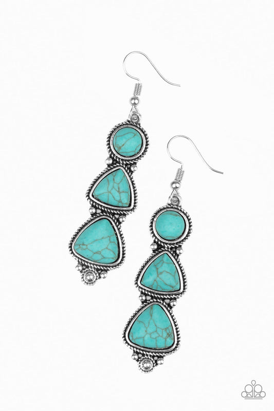 Paparazzi Earrings - New Frontier - Blue