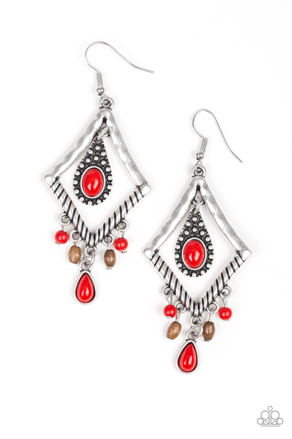 Paparazzi Earrings - Southern Sunsets - Red