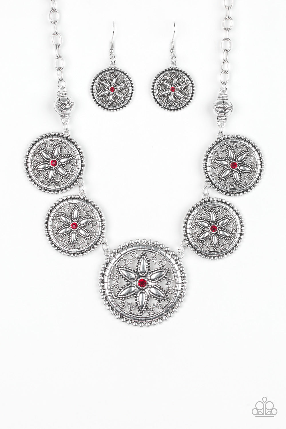Paparazzi necklace - Written In The STAR LILIES - Red