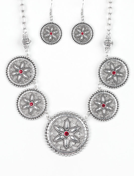 Paparazzi Necklaces - Written In The STAR LILIES - Red