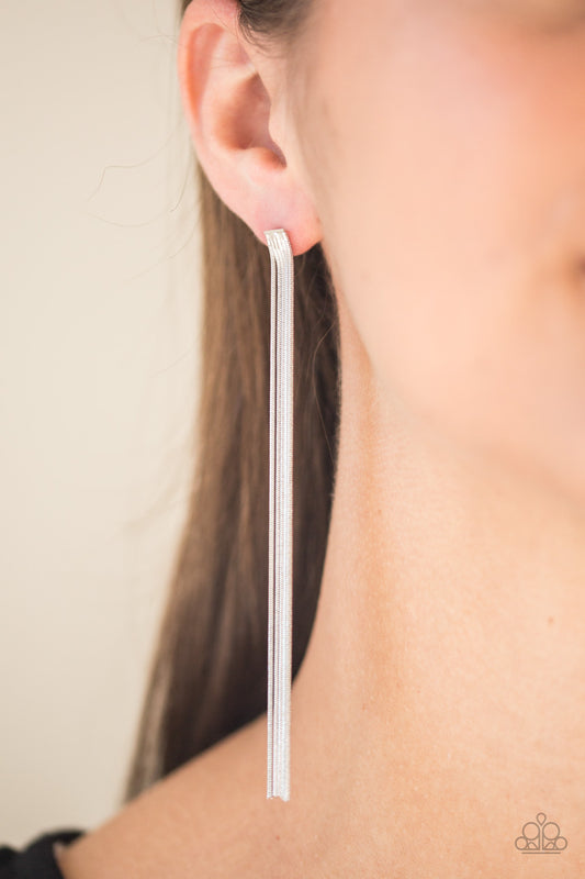 Paparazzi Earrings - Head To Toe Dazzle - Silver