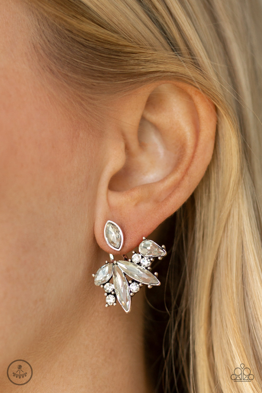 Paparazzi Earrings - Deco Dynamite - White