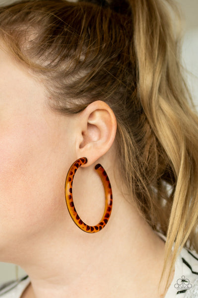 Paparazzi earring - Miami Minimalist - Brown