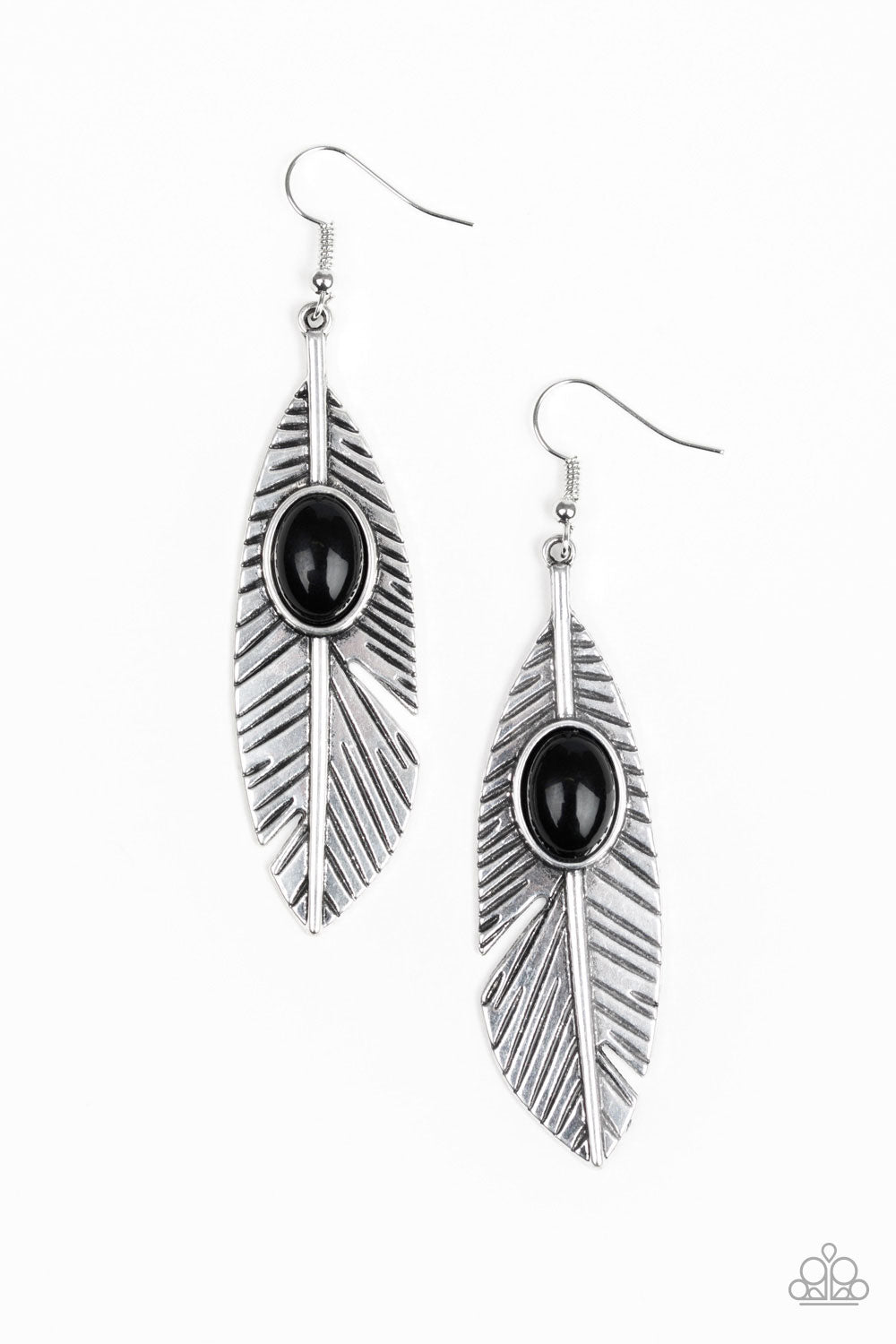 Paparazzi earring - Quill Thrill - Black