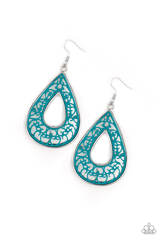 Paparazzi Earrings - Drop Anchor - Blue