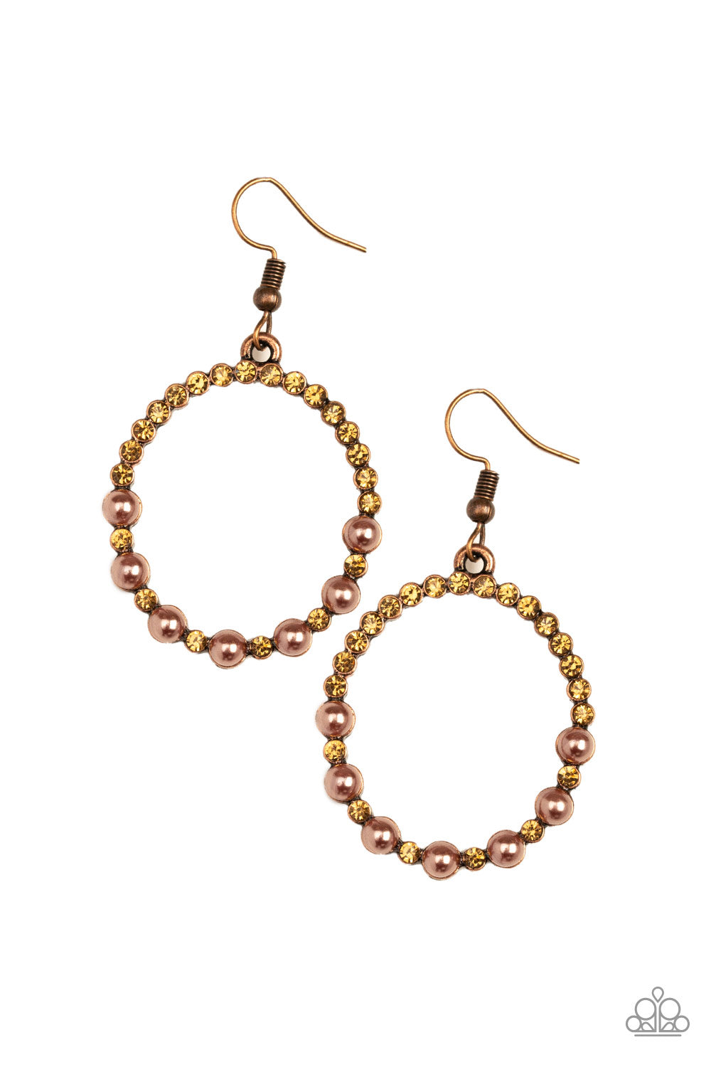 Paparazzi Earrings - Glowing Grandeur - Copper