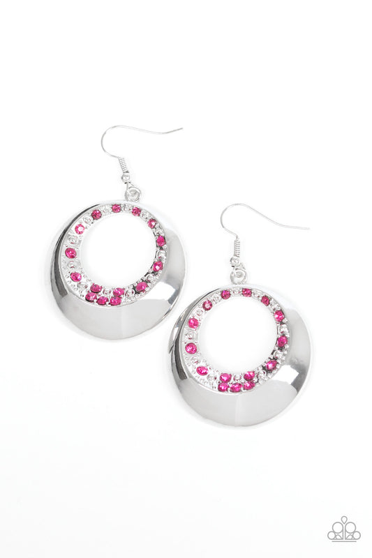 Paparazzi Earrings - Ringed In Refinement - Pink