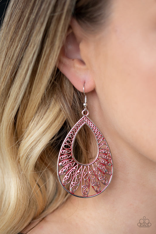 Paparazzi earring - Flamingo Flamenco - Red