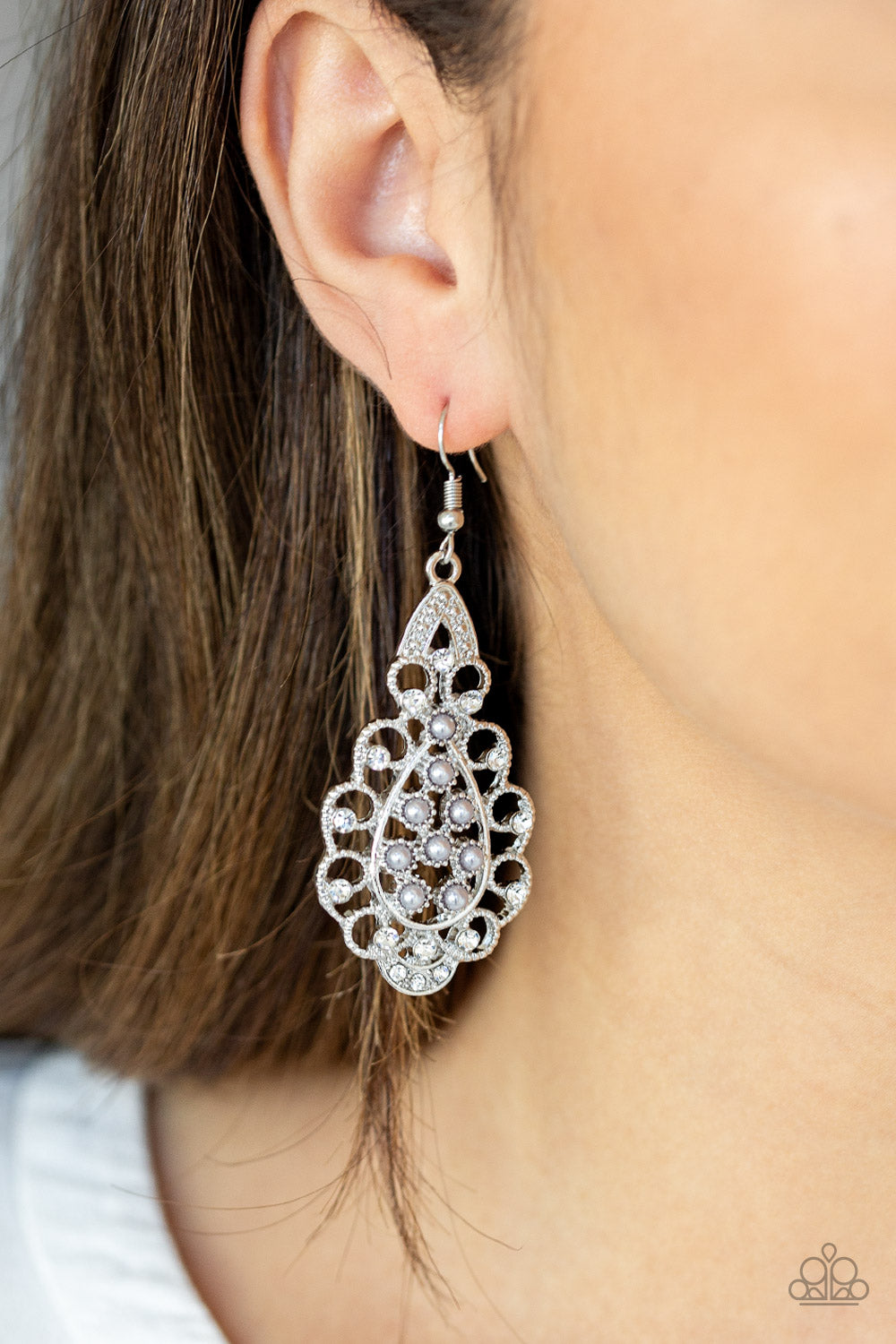 Paparazzi Earrings - Sprinkle On The Sparkle - Silver