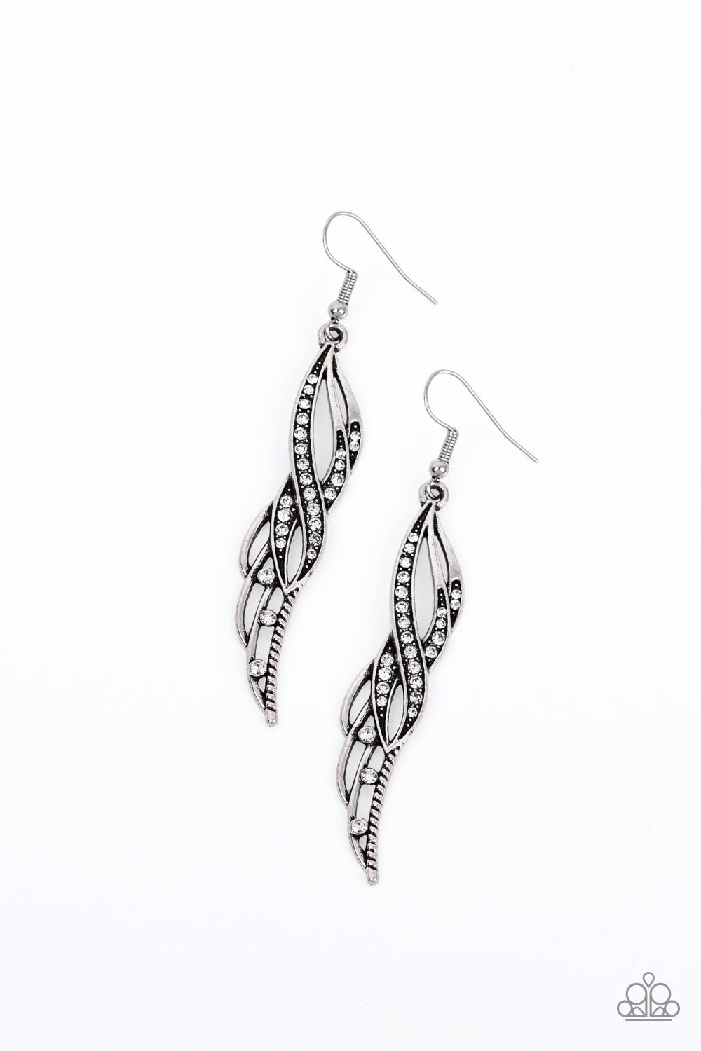 Paparazzi earring - Let Down Your Wings - White