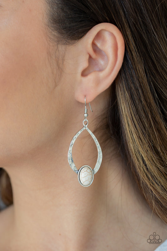 Paparazzi earring - Pony Up - White