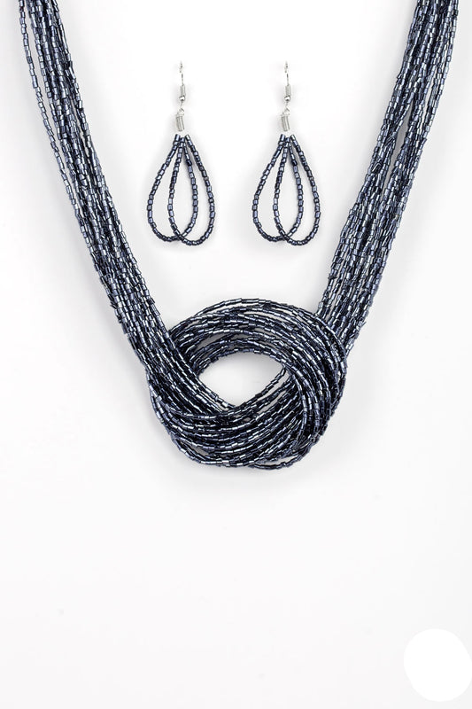 Paparazzi Necklaces - Knotted Knockout - Blue