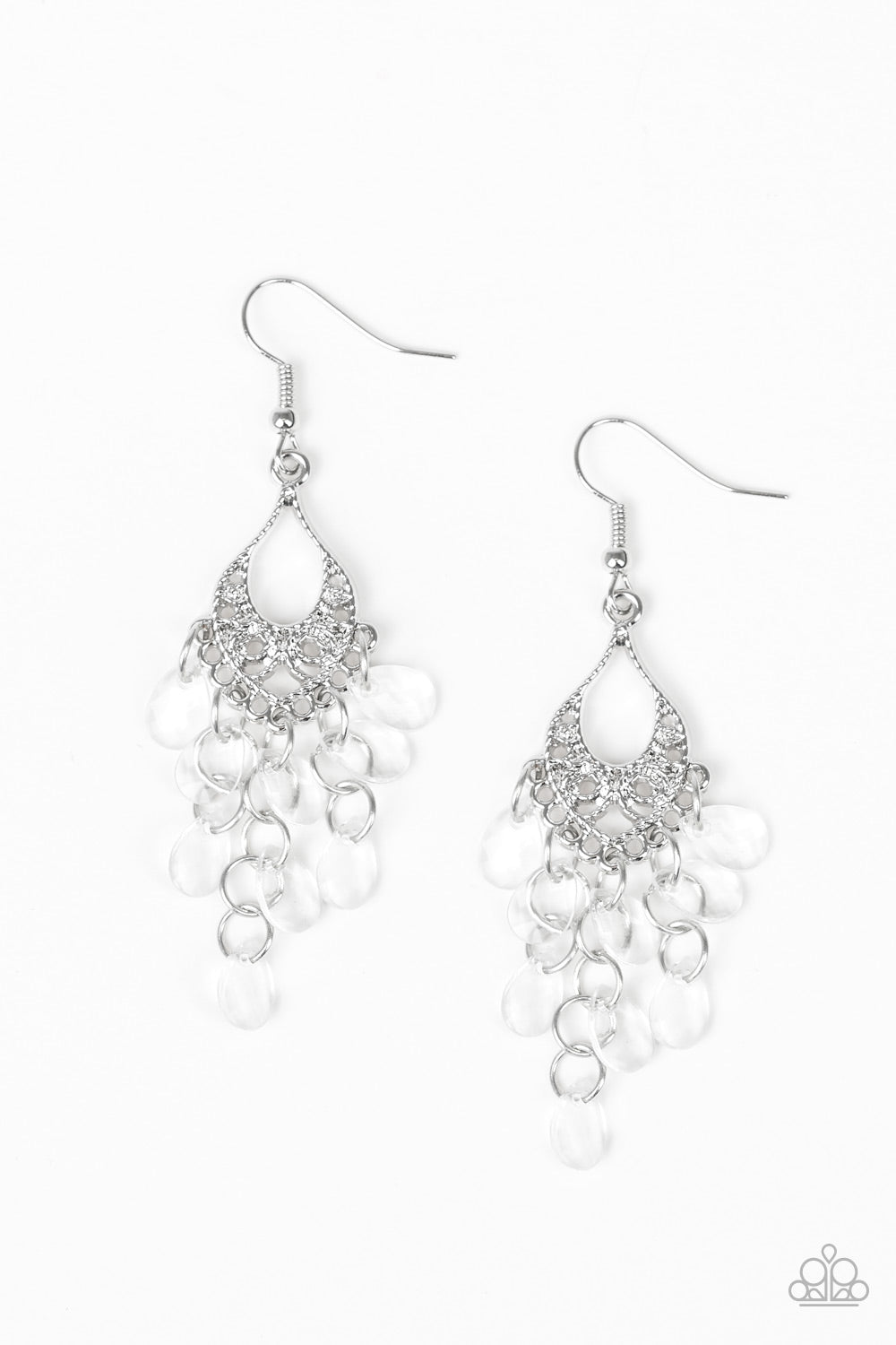 Paparazzi earring - What Happens In Maui - White