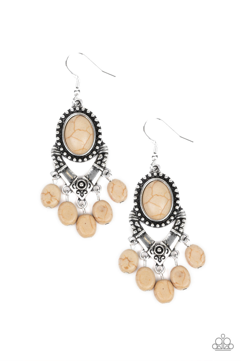 Paparazzi Earrings - Southern Sandstone - Brown