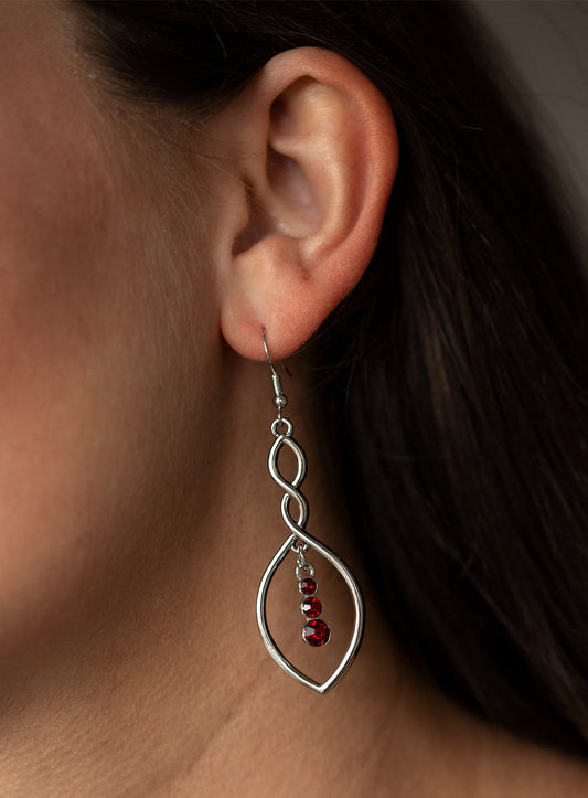 Paparazzi Earrings - Timeless Twist - Red