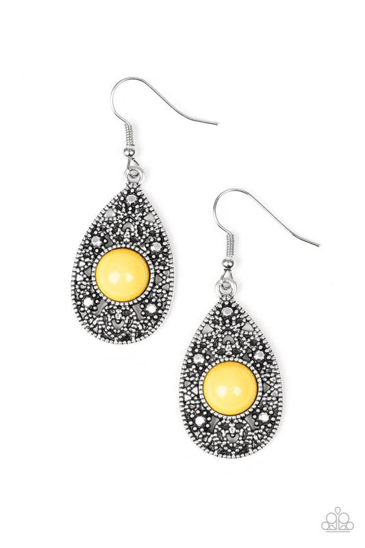 Paparazzi Earrings - From Pop To Bottom - Yellow