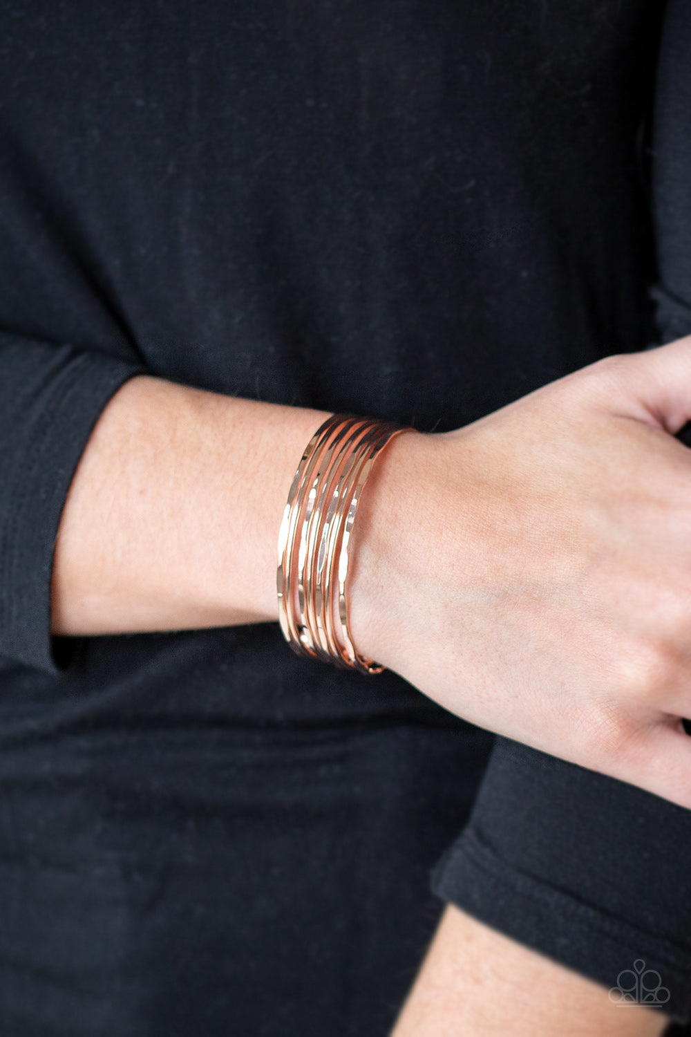 Paparazzi Bracelets cuff - Timelessly Textured - Rose Gold