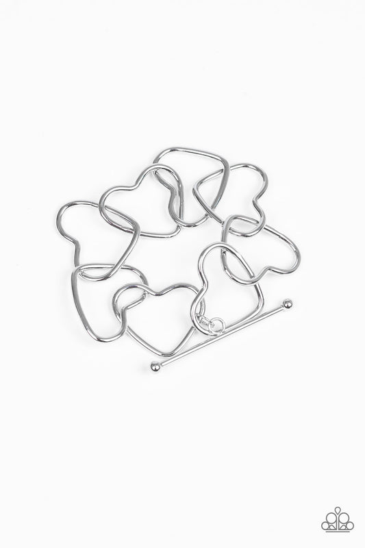 Paparazzi Bracelets - Take Heart - Silver
