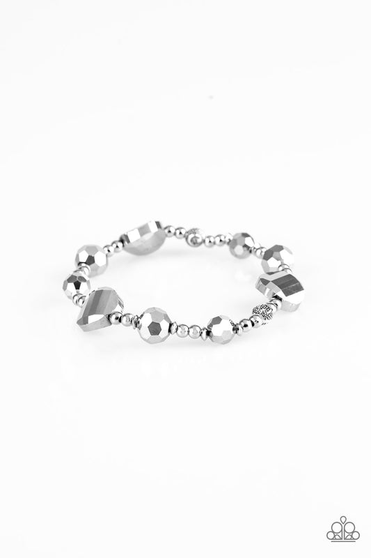 Paparazzi Bracelets - Starry-Eyed Elegance - Silver