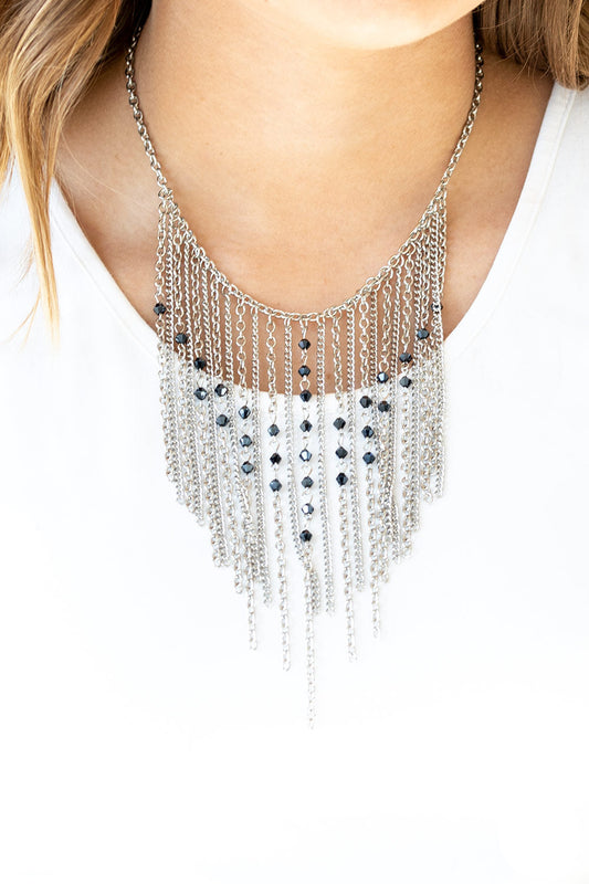 Paparazzi Necklaces - First Class Fringe - Blue