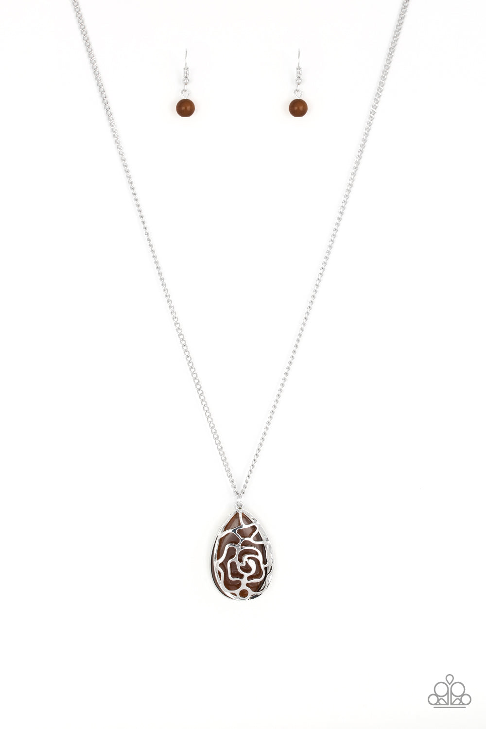 Paparazzi Necklaces - Gleaming Gardens - Brown