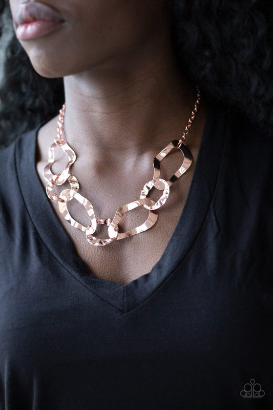 Paparazzi Necklaces - Capital Contour - Copper