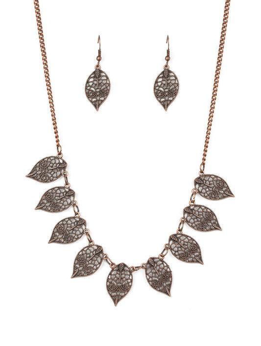 Paparazzi Necklaces - Leafy Lagoon - Copper