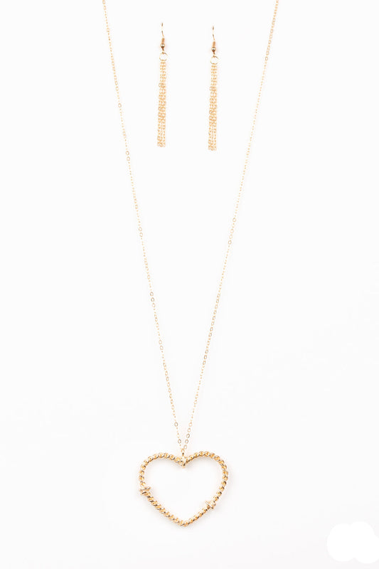 Paparazzi necklace - Straight From The Heart - Gold - N225