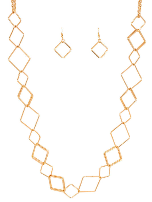 Paparazzi Necklaces - Backed Into A Corner - Gold