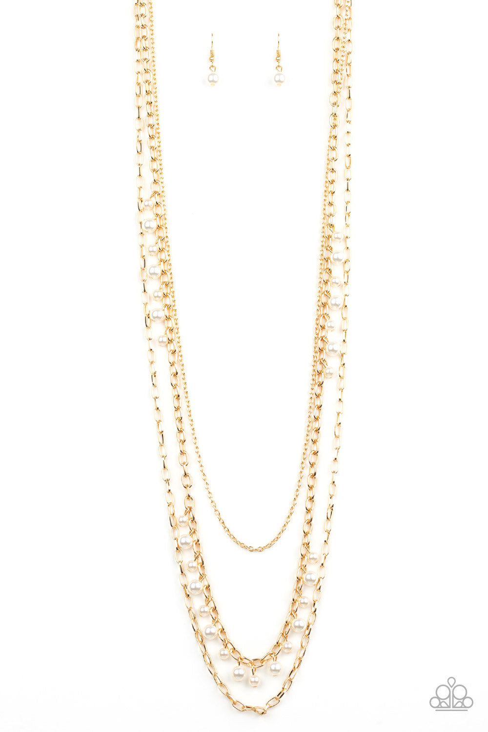 Paparazzi necklace - Pearl Pageant - Gold