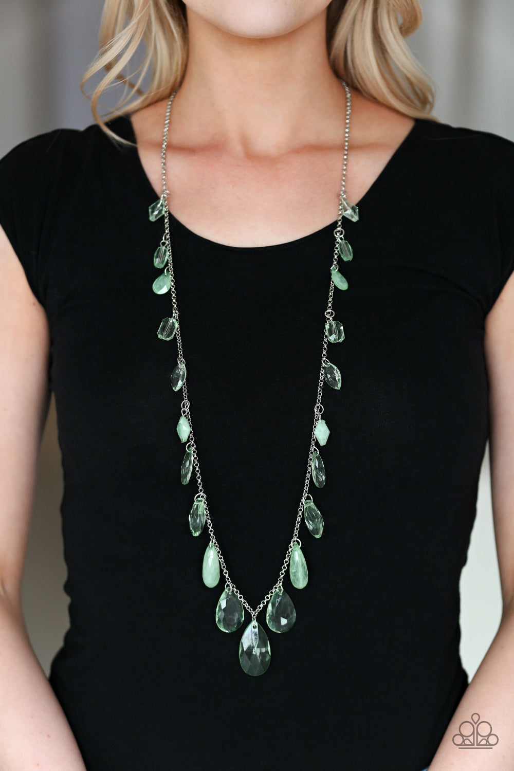 Paparazzi Necklaces - Glow and Steady Wins The Race - Green