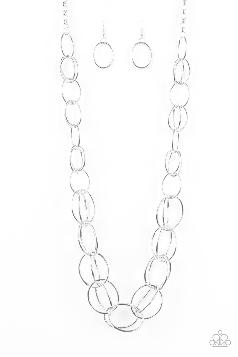 Paparazzi necklace - Elegantly Ensnared - Silver