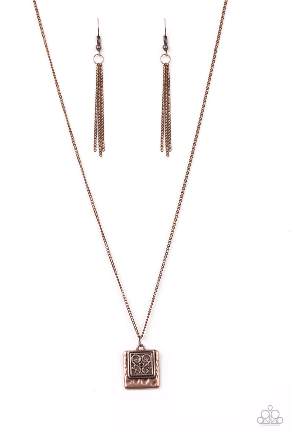 Paparazzi necklace - Back To Square One - Copper