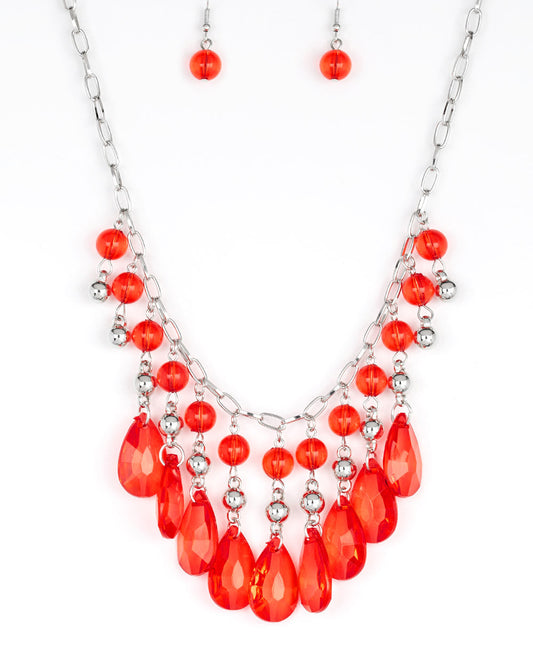 Paparazzi Necklaces - Beauty School Drop Out - Red