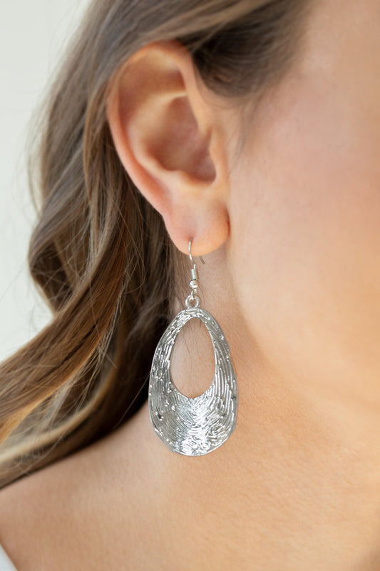 Paparazzi Earrings - Mean Sheen - Silver
