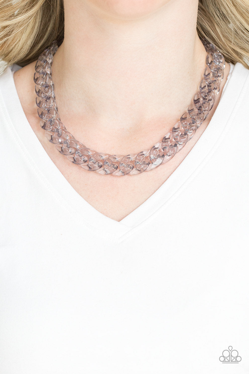 Paparazzi necklace - Put It On Ice - Silver