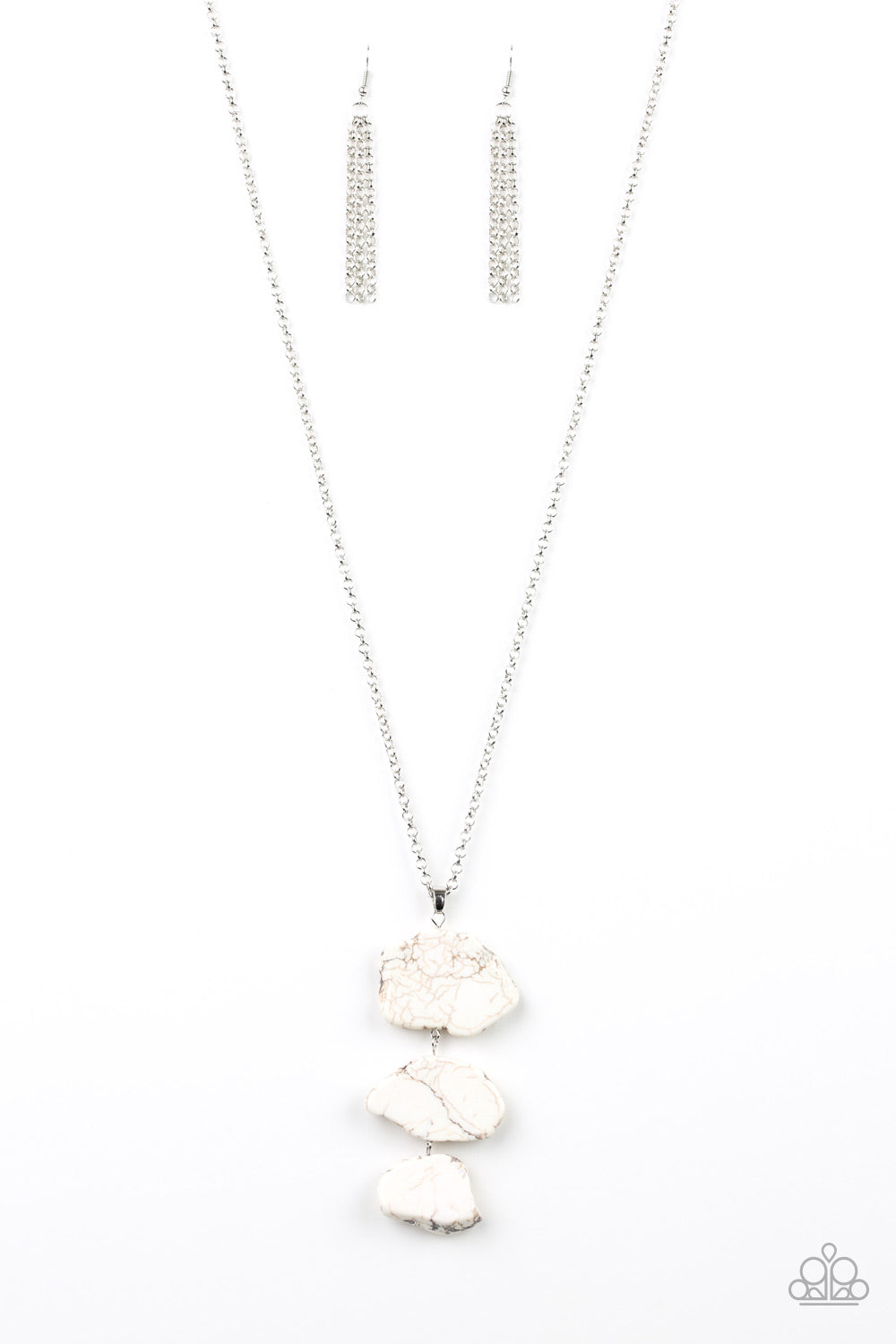 Paparazzi necklace - On The ROAM Again - White