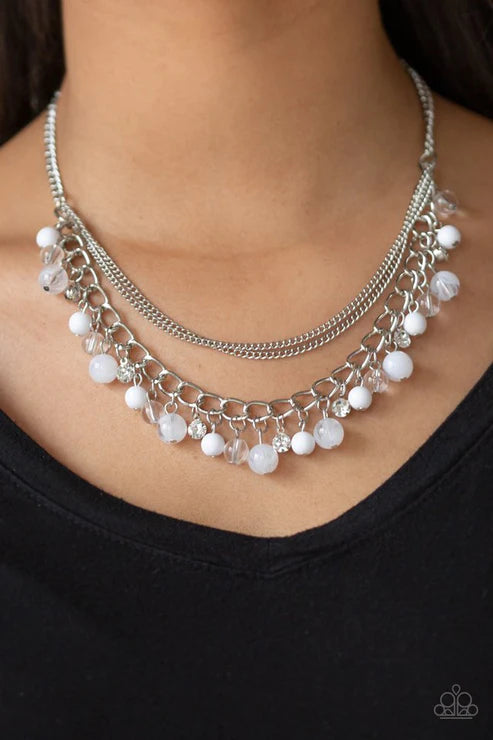 Paparazzi Necklaces - Wait and Sea - White
