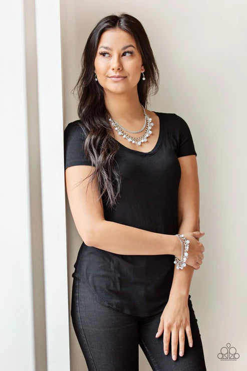 Paparazzi Necklaces - Wait and Sea - White