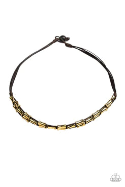 Paparazzi Urban Collection - Moto Maverick - Brown - Necklace