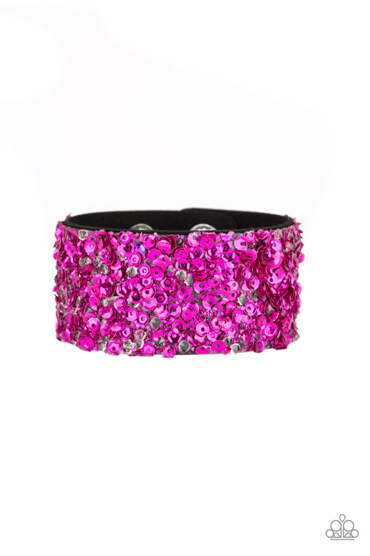 Paparazzi Urban Collection bracelet - wrap - Starry Sequins - Pink