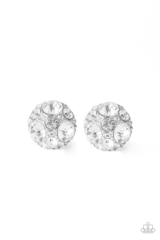 Paparazzi Earrings - Diamond Daze - White Post