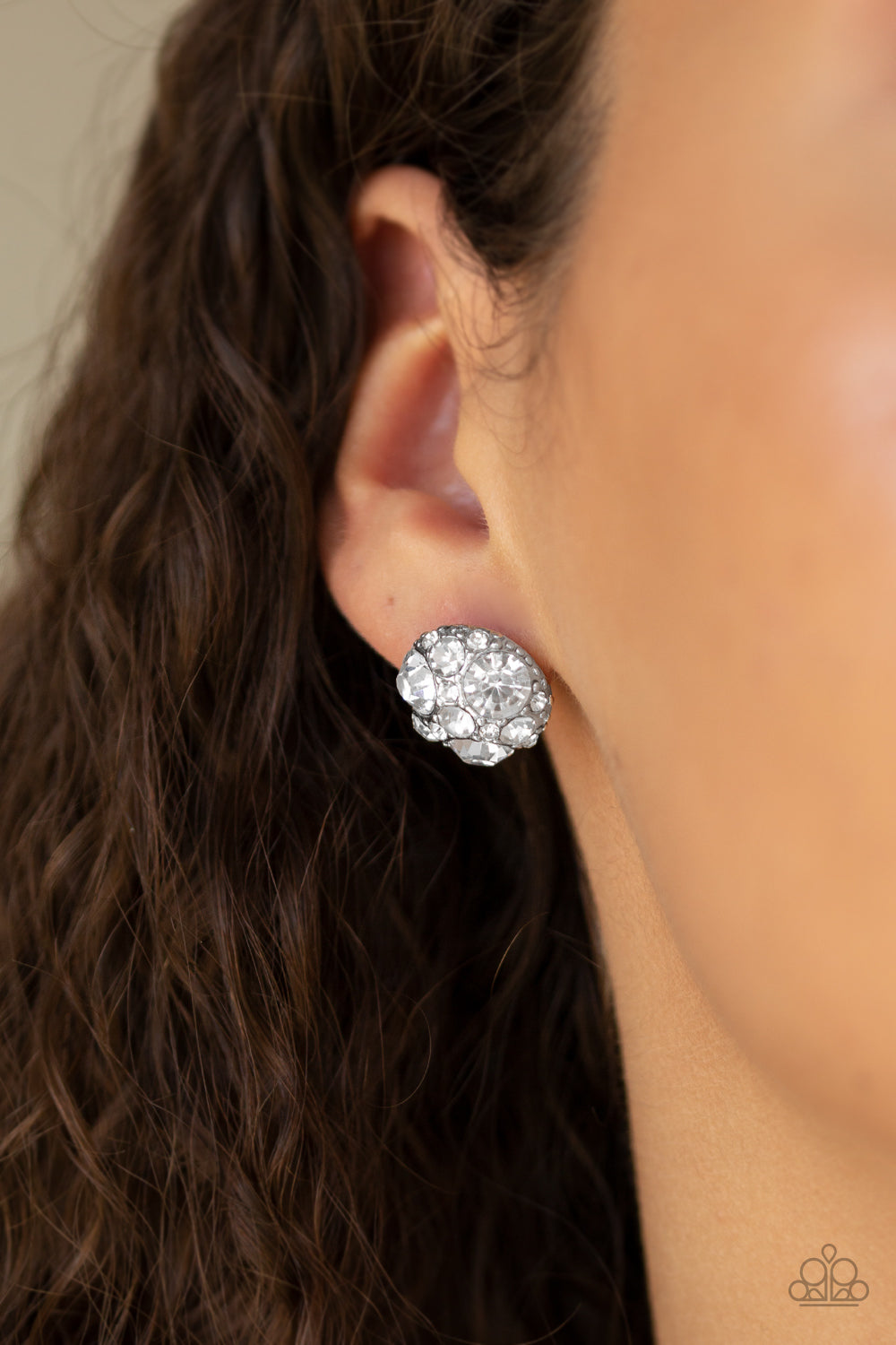 Paparazzi Earrings - Diamond Daze - White Post