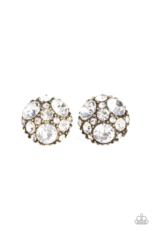 Paparazzi Earrings - Diamond Daze - Brass