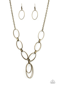 Paparazzi Necklaces - All OVAL Town - Brass