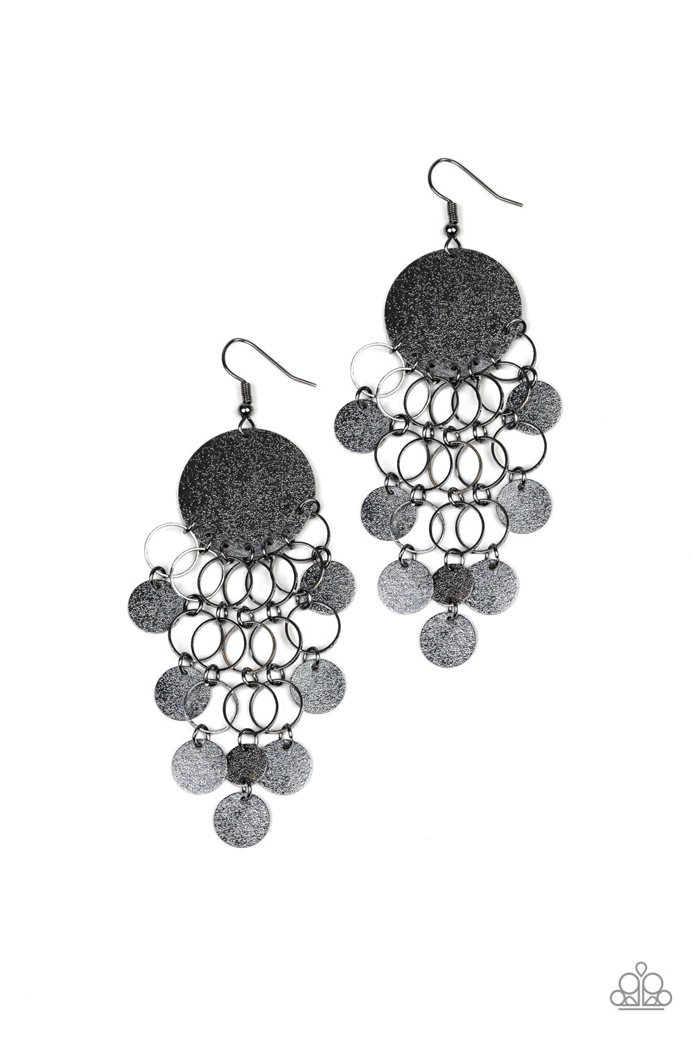 Paparazzi Earrings - Turn On The BRIGHTS - Black